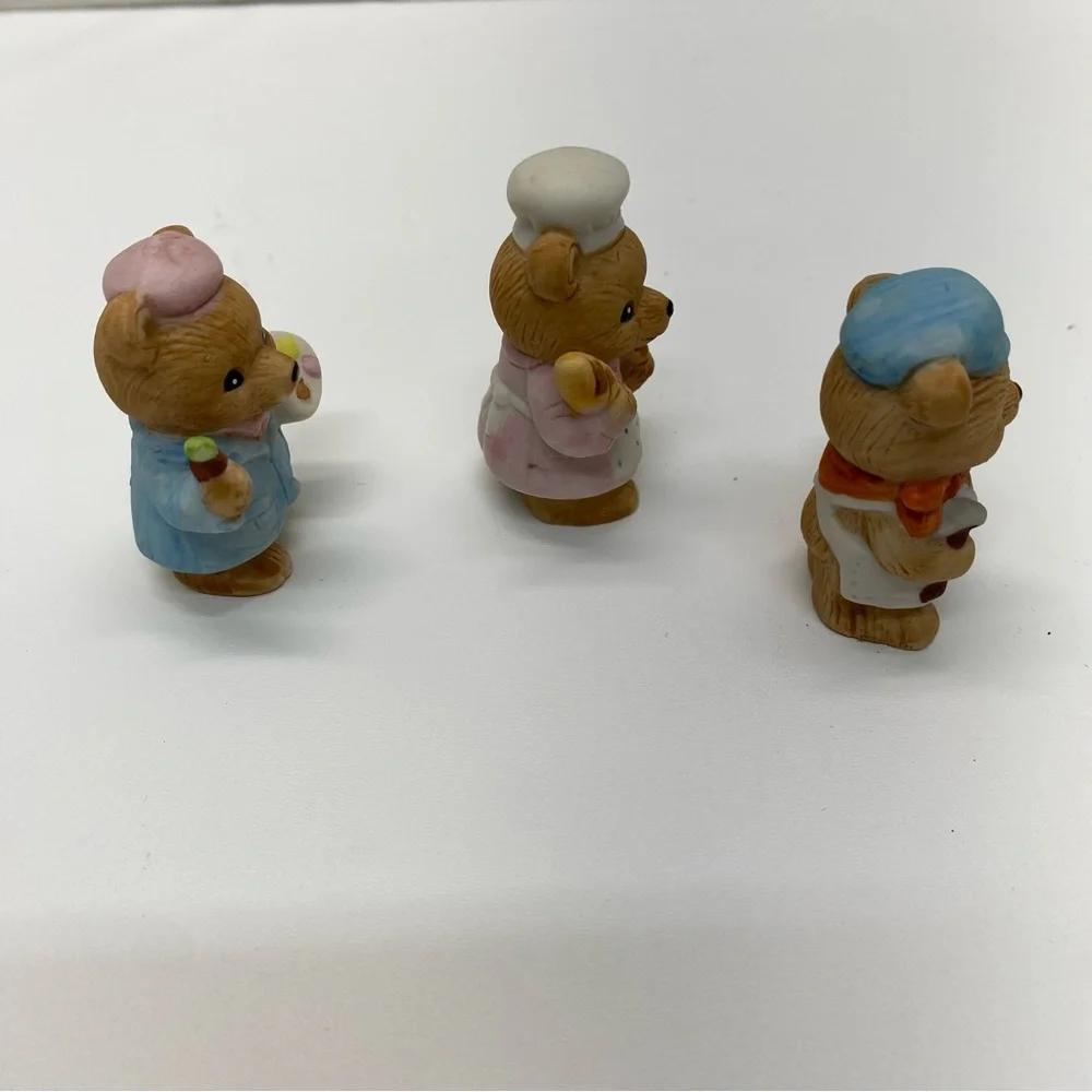 Homco Vintage Bears 3 Career Professional Artist Baker Shoe Cobbler Figurines